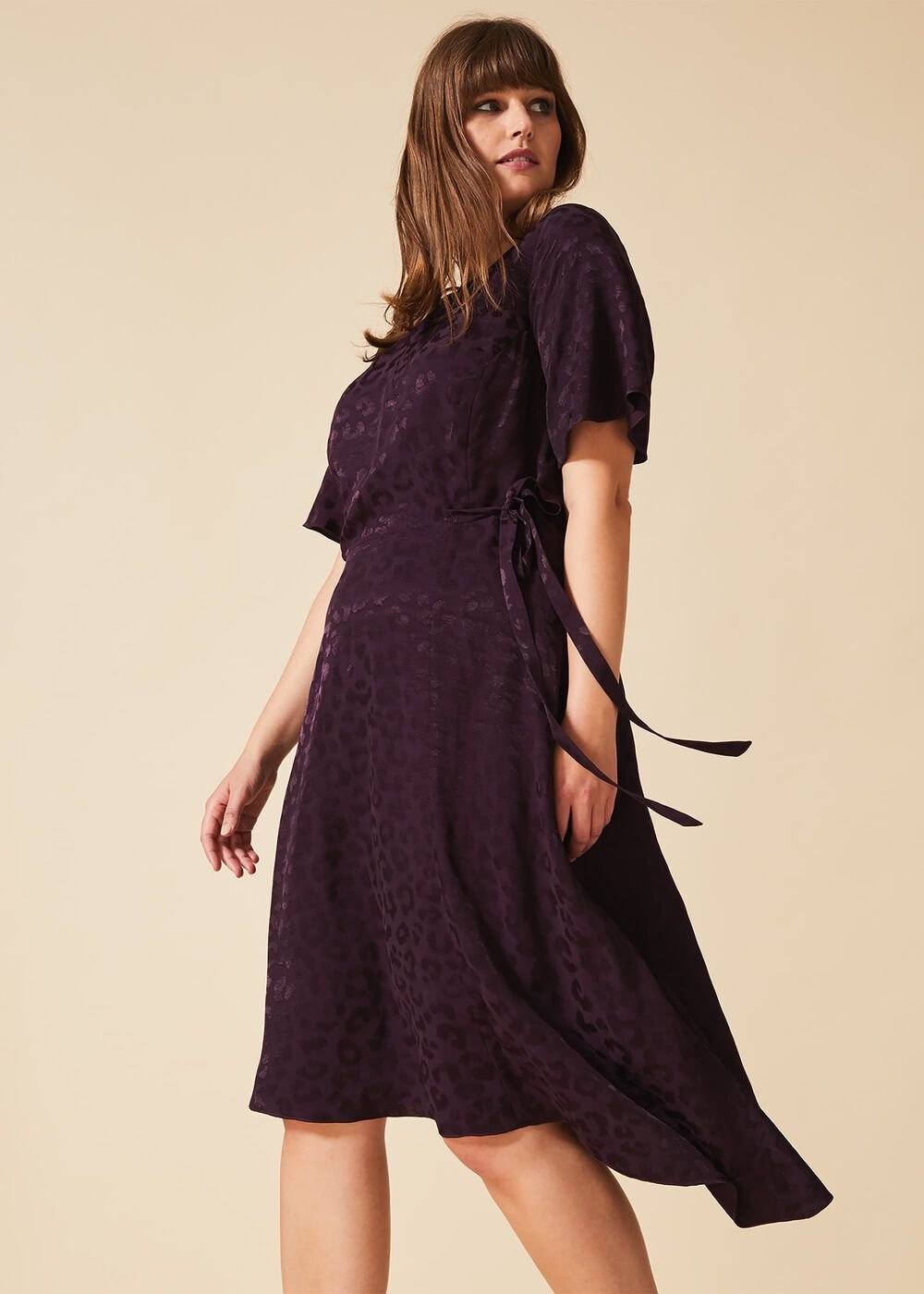 Zahara Jacquard Dress Blackcurrant