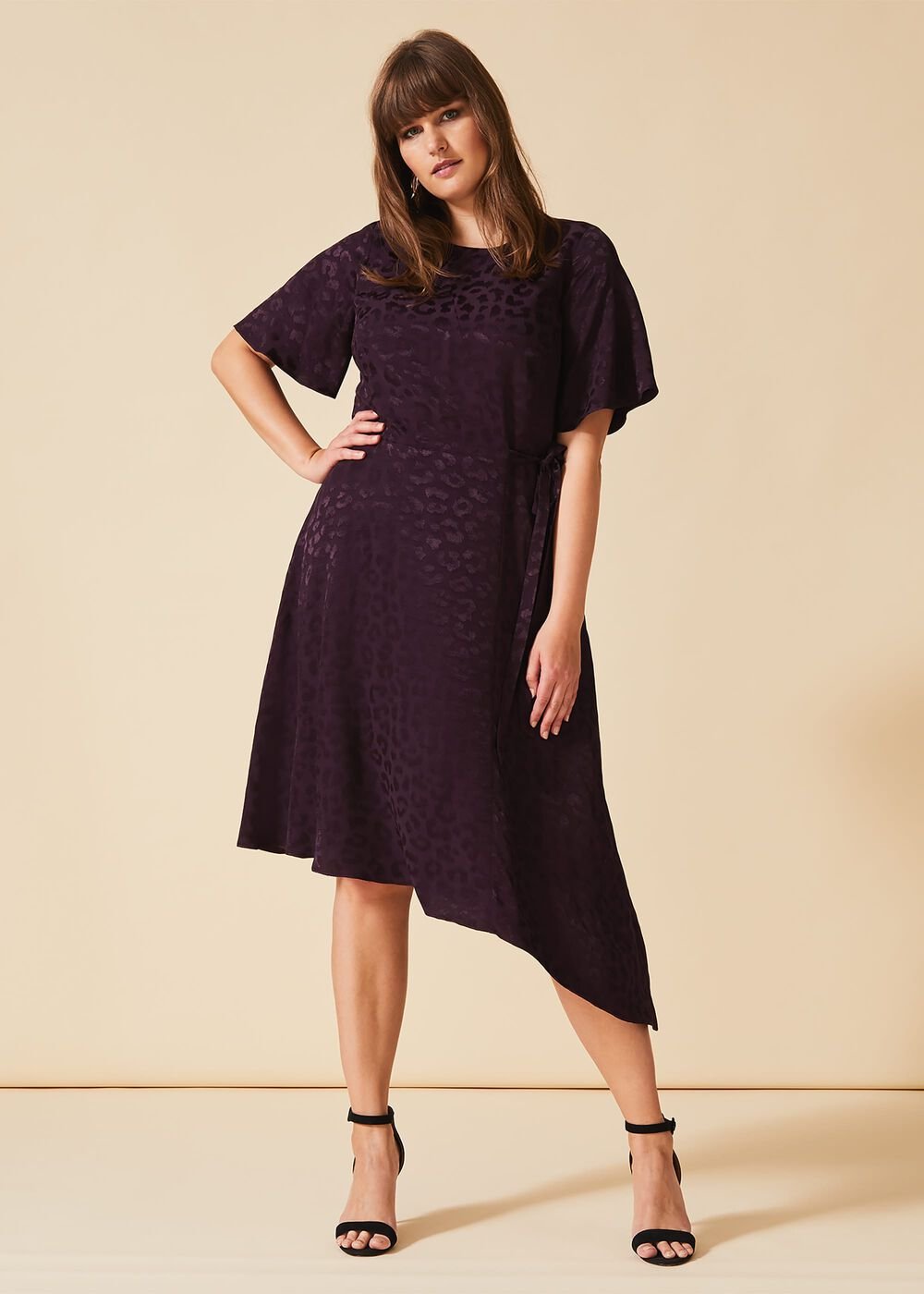 Zahara Jacquard Dress Blackcurrant