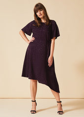 Zahara Jacquard Dress Blackcurrant