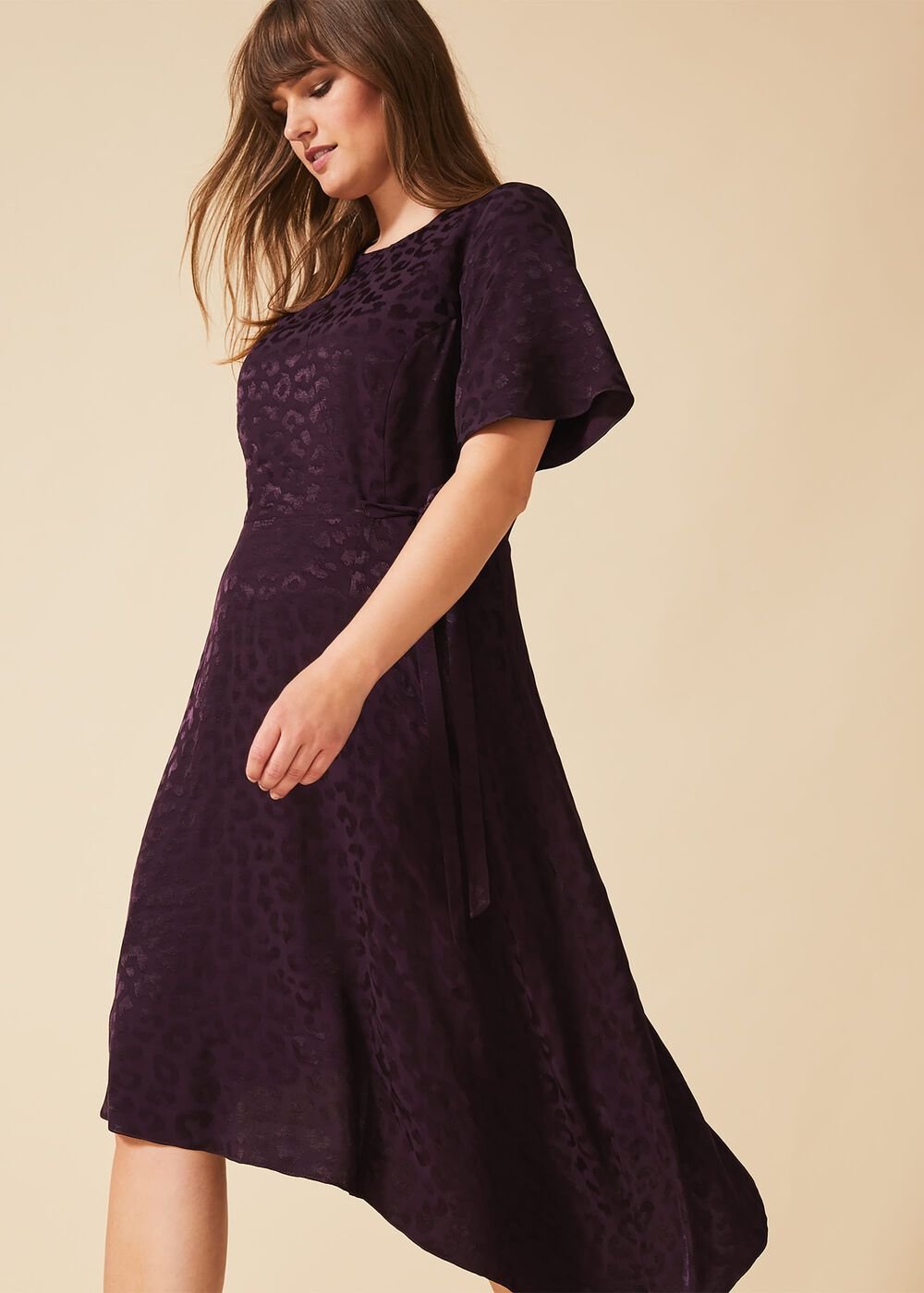 Zahara Jacquard Dress Blackcurrant
