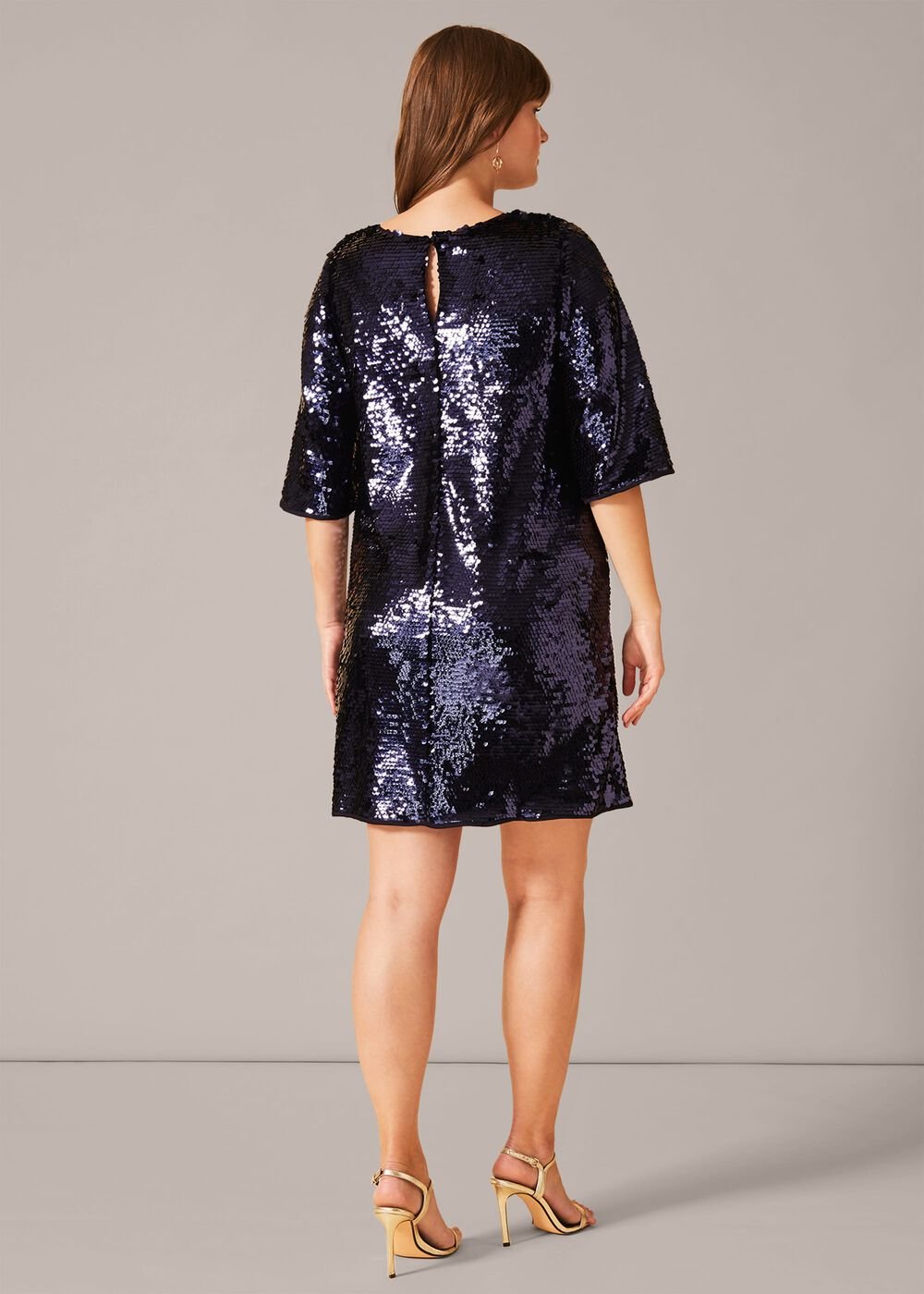 Martha Sequin Tunic Dress Blue