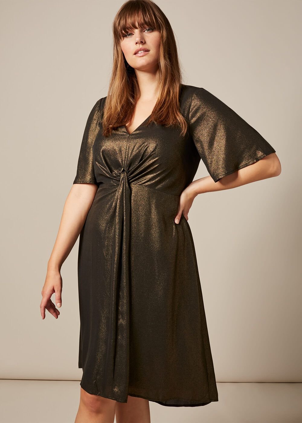 Wren Knot Dress Gold