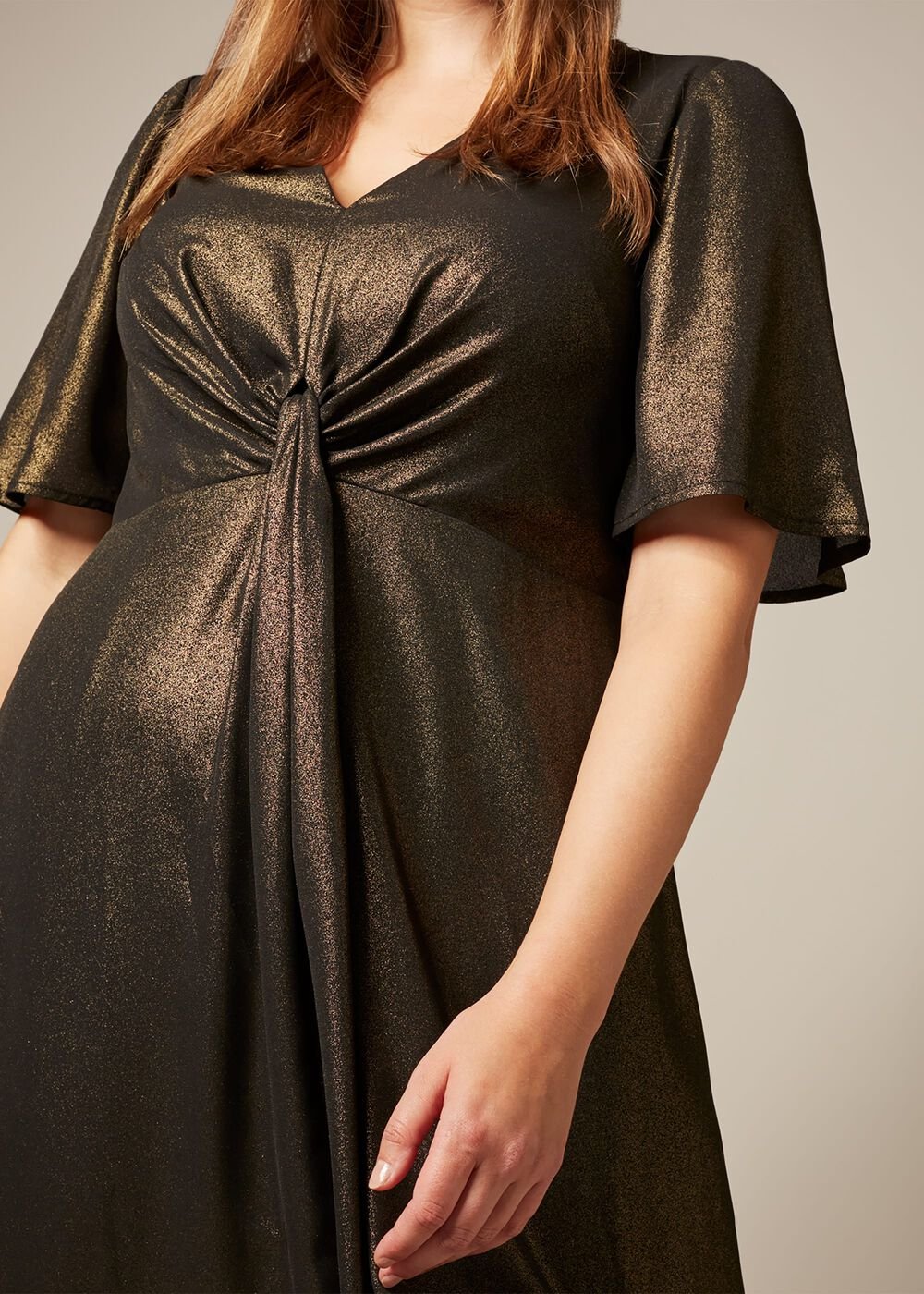 Wren Knot Dress Gold