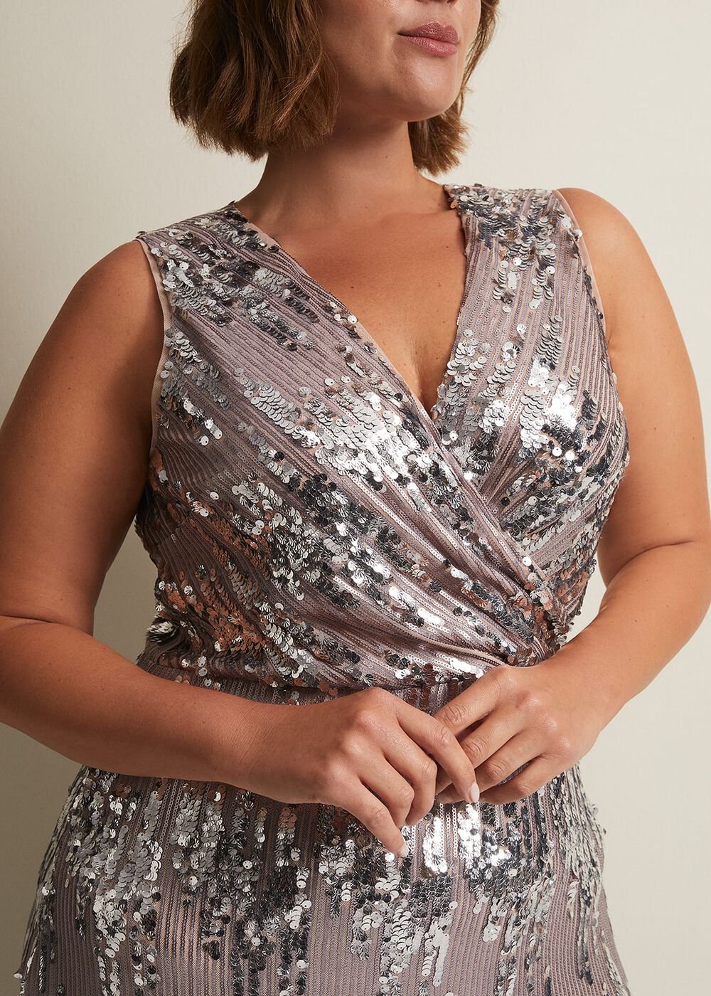 Daphne Sequin Maxi Dress Silver