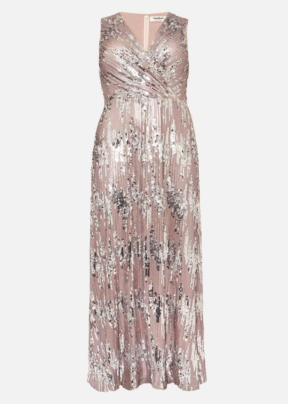 Daphne Sequin Maxi Dress Silver