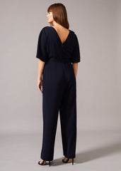 Marianna Frill Jumpsuit Navy