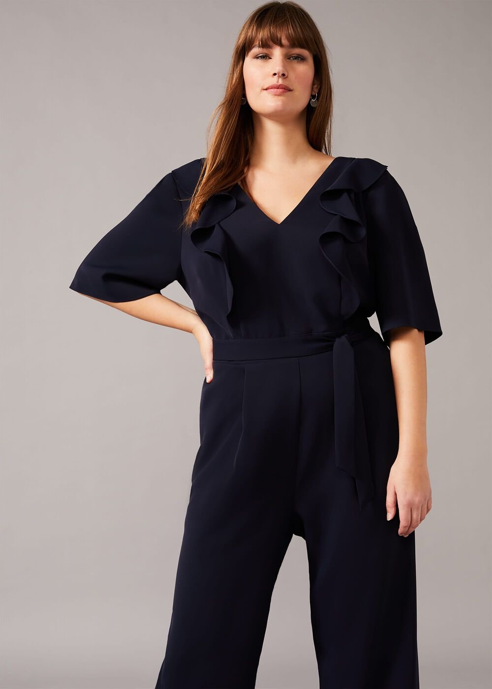 Marianna Frill Jumpsuit Navy