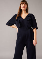 Marianna Frill Jumpsuit Navy