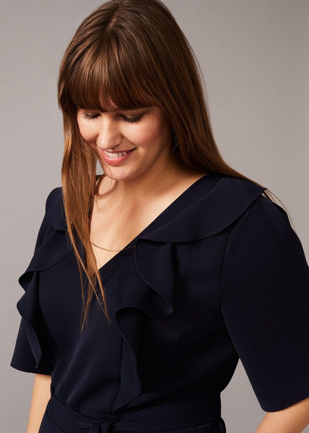 Marianna Frill Jumpsuit Navy