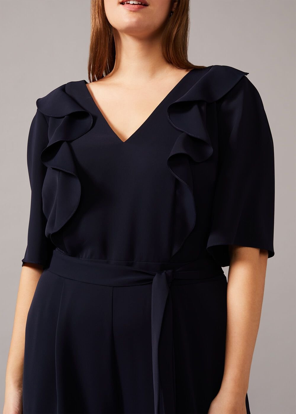 Marianna Frill Jumpsuit Navy