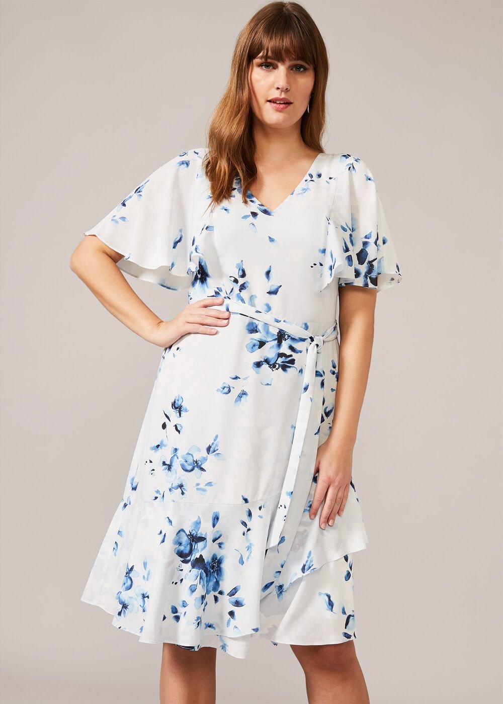 Sarah Floral Dress Blue Multi