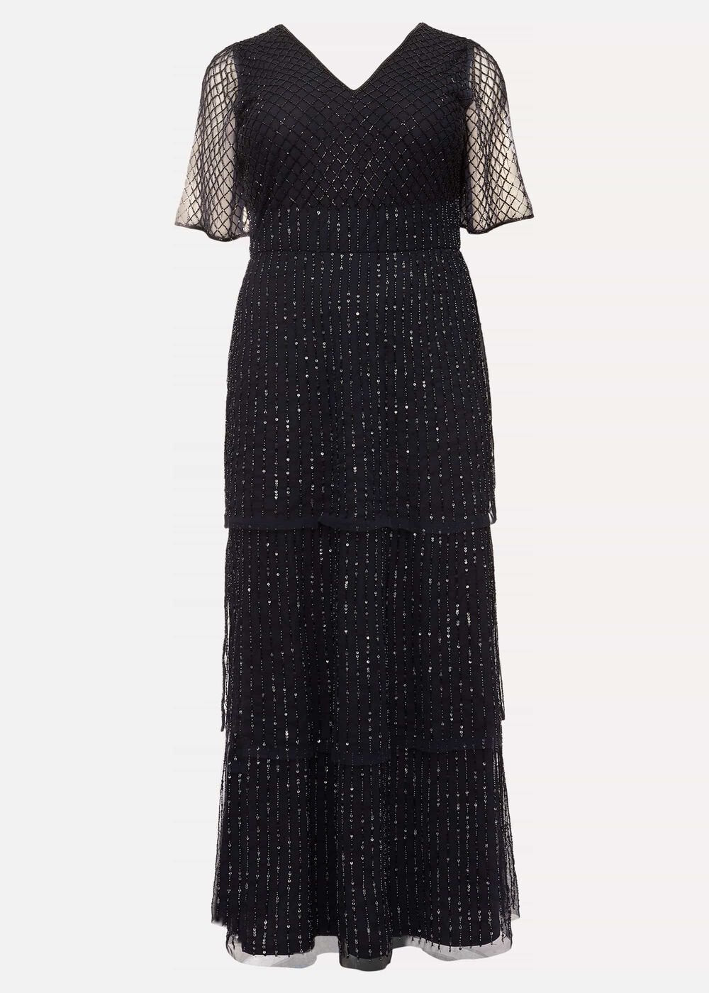 Sascha Beaded Maxi Dress Navy
