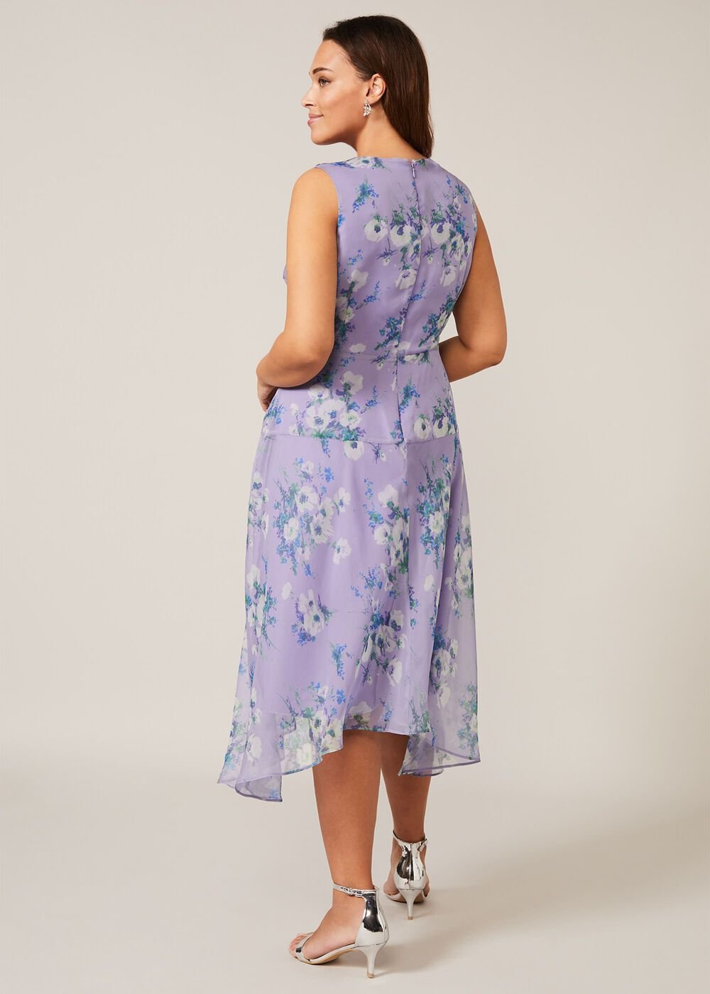 Anya Floral Frill Dress Lilac