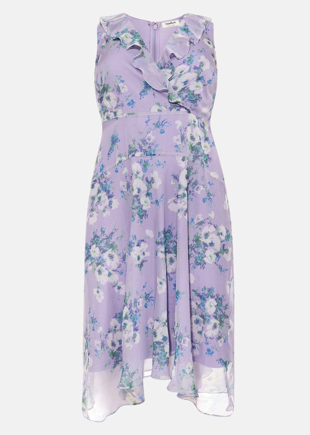 Anya Floral Frill Dress Lilac