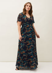 Annie Floral Maxi Dress Navy/Multi