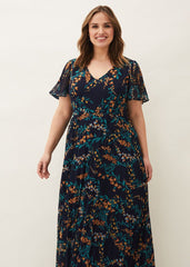 Annie Floral Maxi Dress Navy/Multi