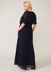 Tilly Pleated Maxi Dress Navy