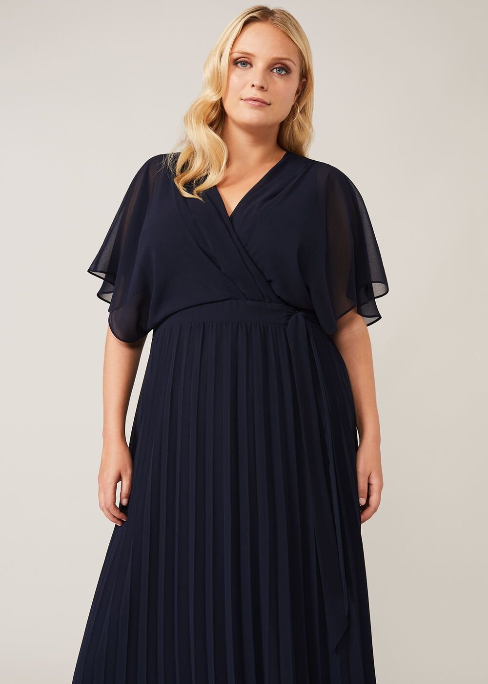 Tilly Pleated Maxi Dress Navy