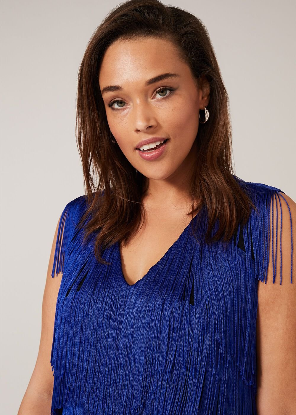 Tessa Fringe Maxi Dress Cobalt