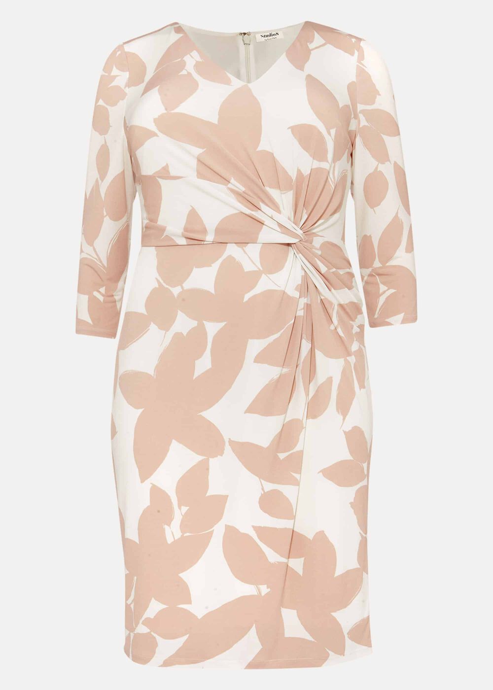 Lana Leaf Print Dress Ivory/Natural