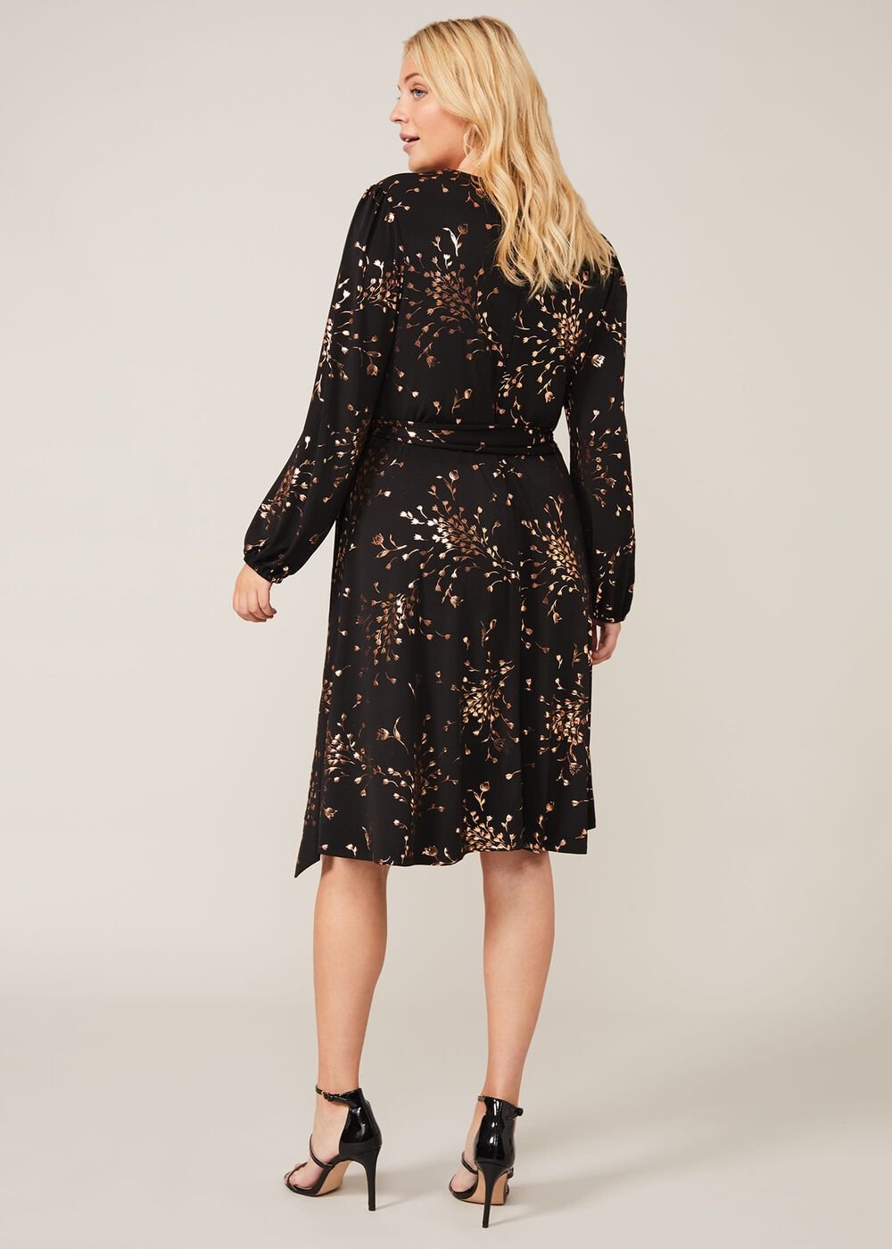 Giselle Foil Dress Black/Gold