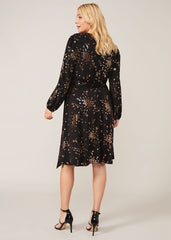 Giselle Foil Dress Black/Gold
