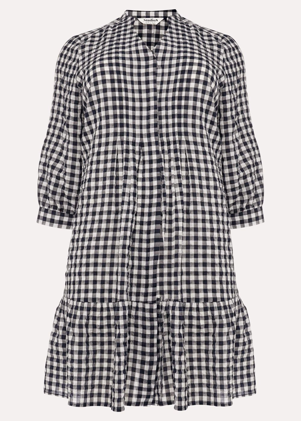 Oona Gingham Swing Dress Navy/White