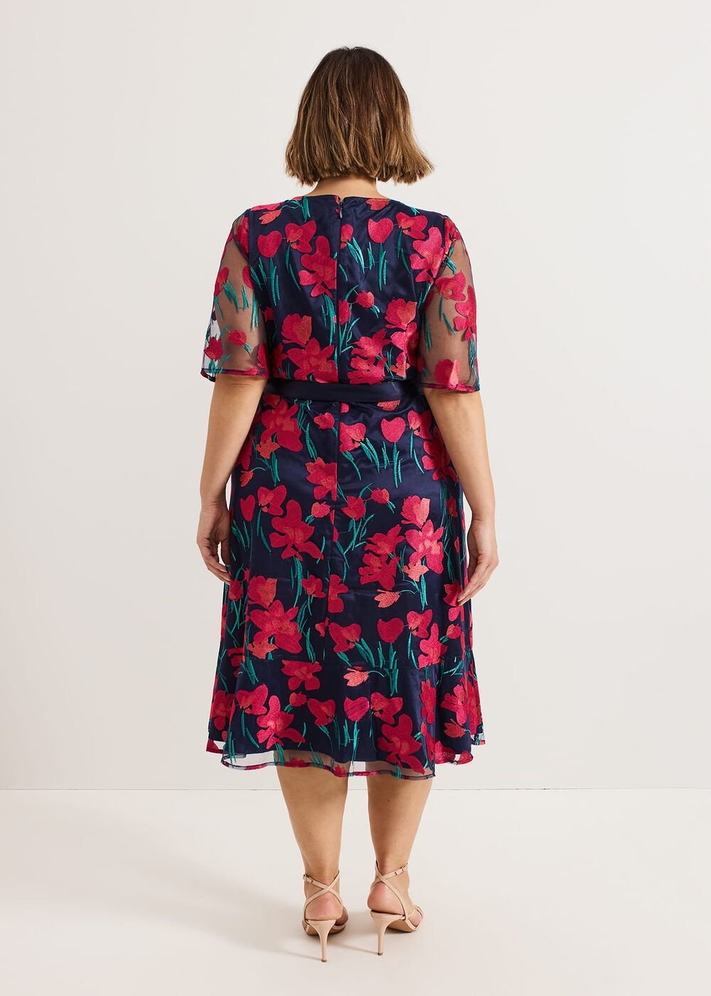 Lottie Embroidered Dress Navy Multi
