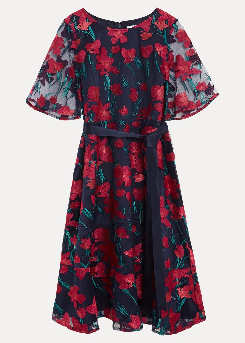 Lottie Embroidered Dress Navy Multi