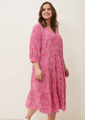Sadie Printed Swing Dress Hot Pink