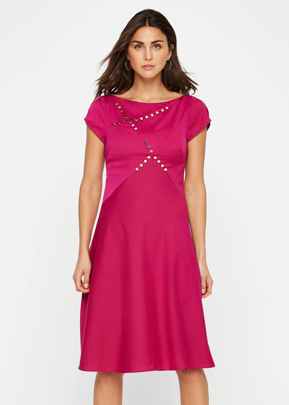 Delia Stud Detail Dress Purple