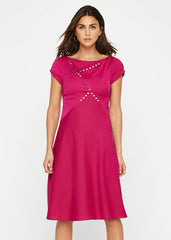 Delia Stud Detail Dress Purple