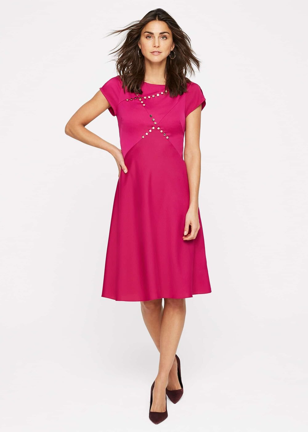 Delia Stud Detail Dress Purple