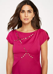 Delia Stud Detail Dress Purple