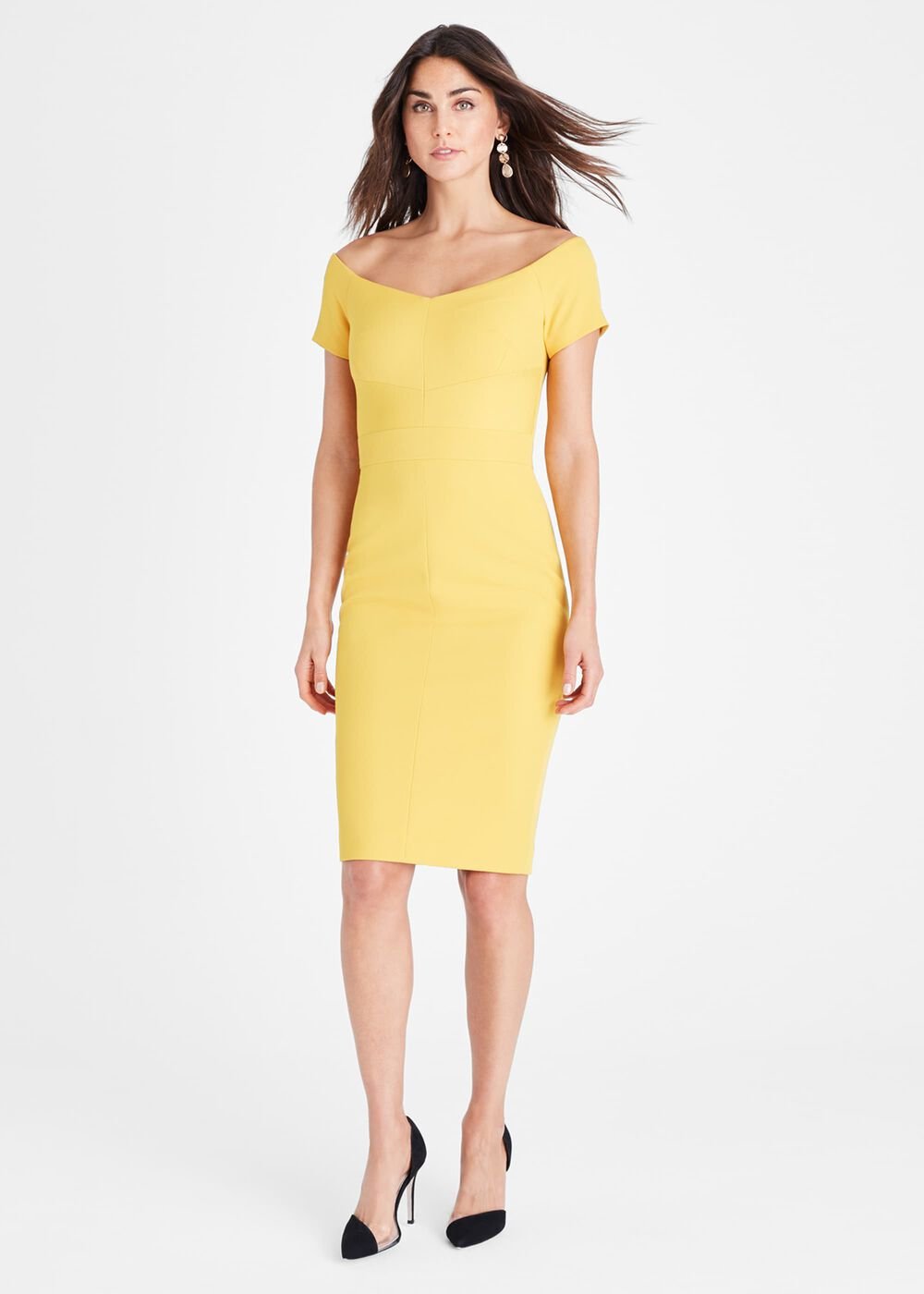 Angalina Off Shoulder Dress Mustard