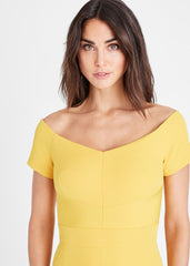Angalina Off Shoulder Dress Mustard