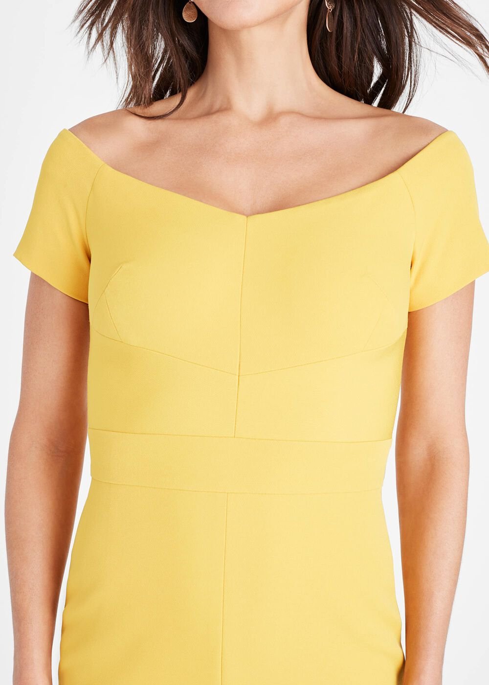 Angalina Off Shoulder Dress Mustard