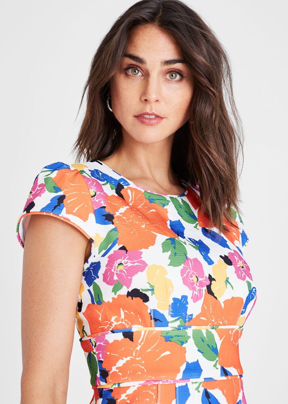 Mirian Floral Textured Mini Dress Multi-Coloured