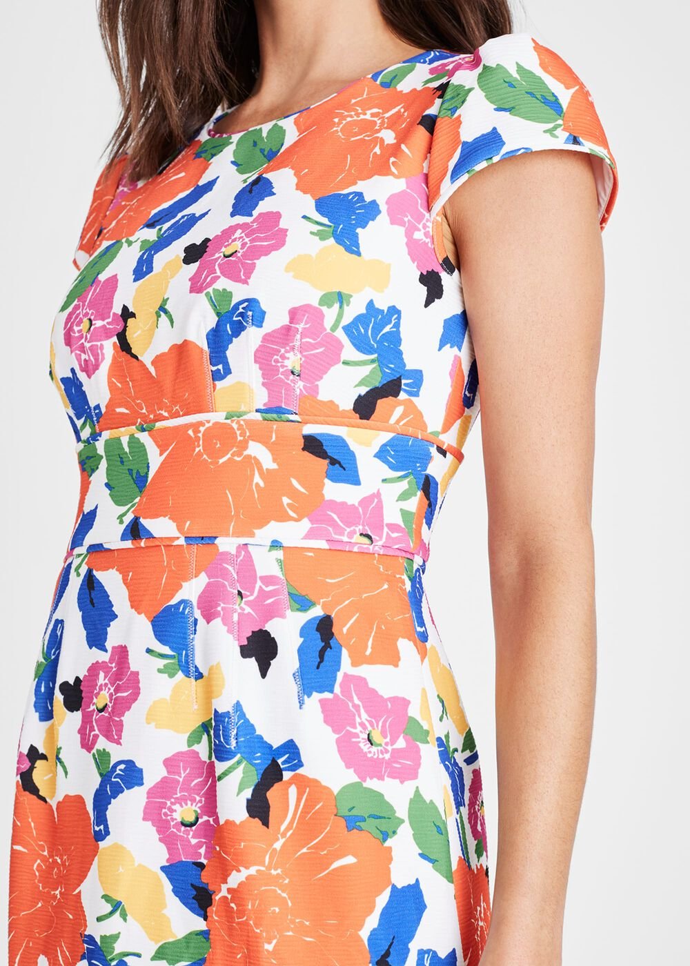 Mirian Floral Textured Mini Dress Multi-Coloured