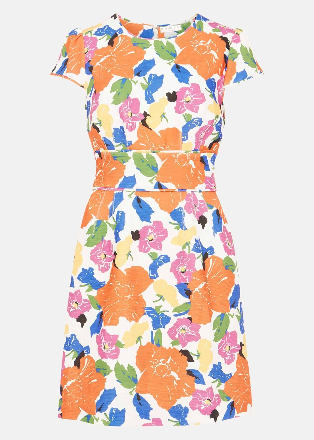 Mirian Floral Textured Mini Dress Multi-Coloured