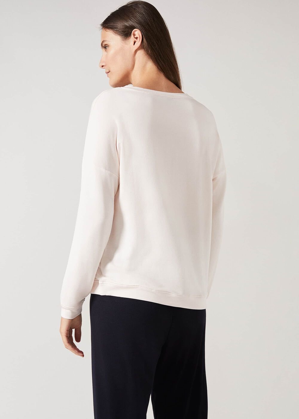Ruched Front Sweat Top Soft Pink