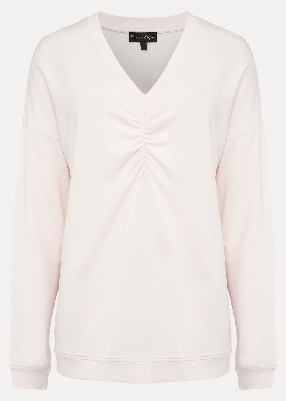 Ruched Front Sweat Top Soft Pink