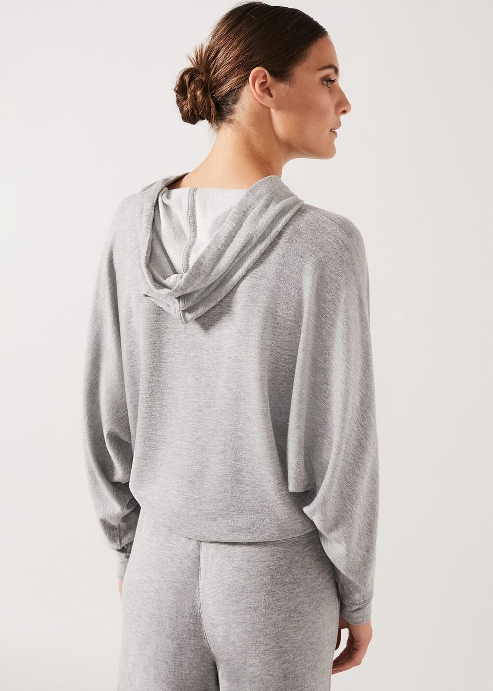 Hooded Sweat Top Grey Marl