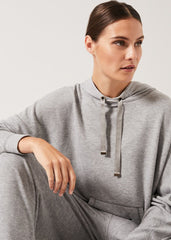Hooded Sweat Top Grey Marl