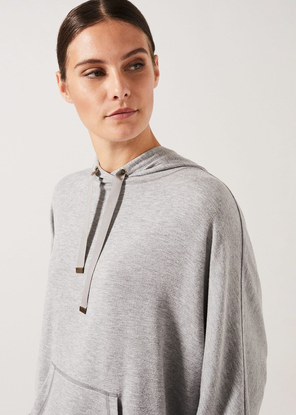 Hooded Sweat Top Grey Marl