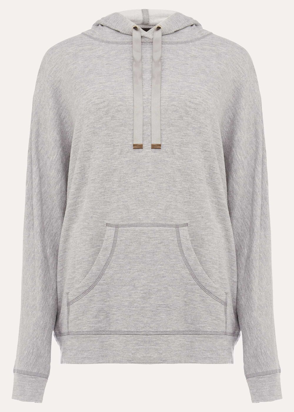 Hooded Sweat Top Grey Marl