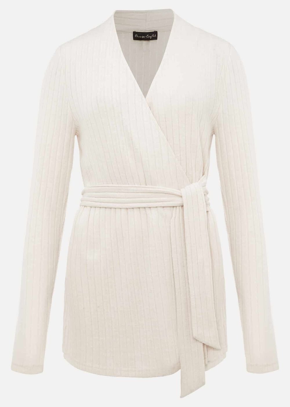 Deona Ribbed Wrap Top Cream