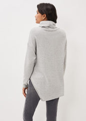 Nico Asymmetric Textured Jersey Top Grey