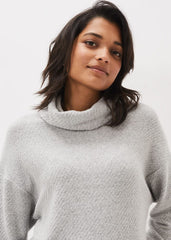 Nico Asymmetric Textured Jersey Top Grey