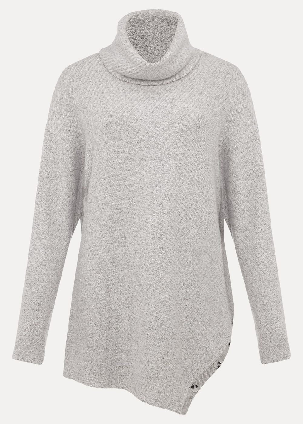 Nico Asymmetric Textured Jersey Top Grey